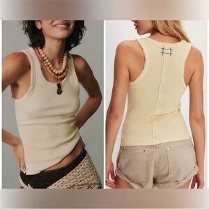 NWT Free People We the Free Rowan Tank - Perfect Flan light yellow - medium
